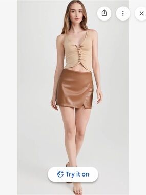 Alice + Olivia Women's Siobhan Wrap Mini Skirt in Camel